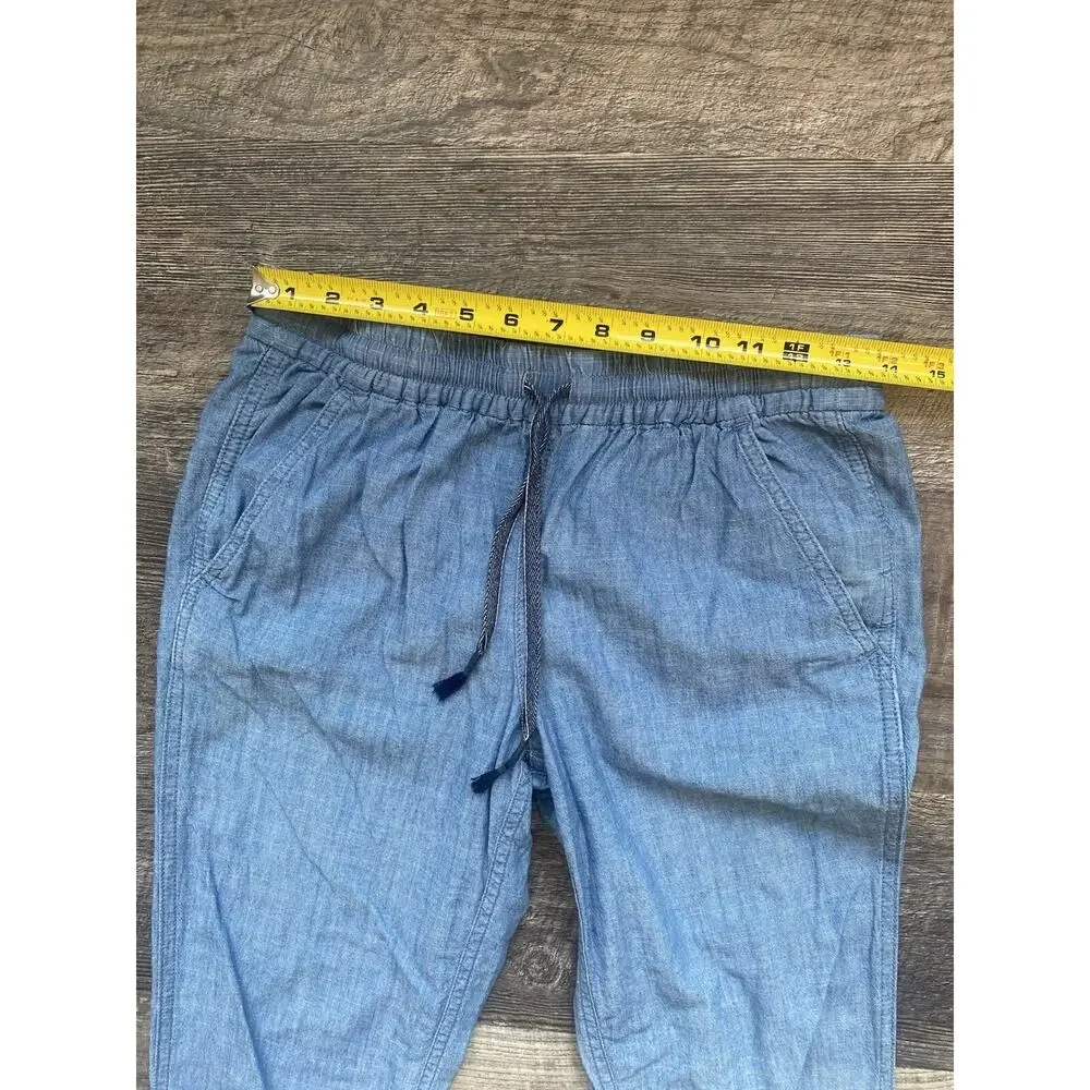 GAP Pants Womens 0 Chambray Cotton Coastal Casual Vacation Travel Pull On Slacks